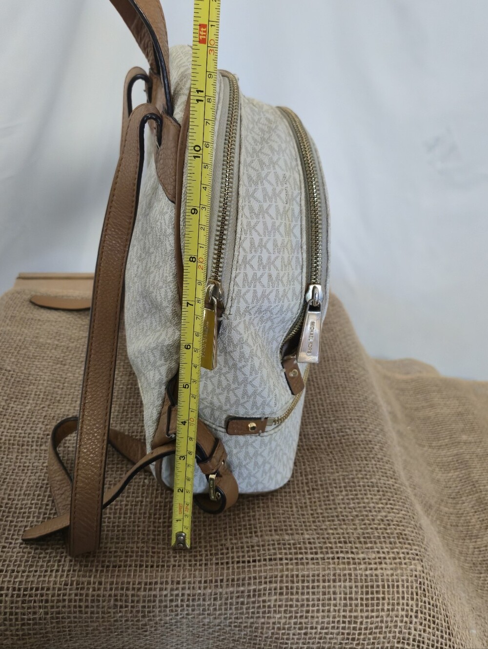 Michael Kors Cream/Beige Logo Mini Backpack - Picture 8 of 14